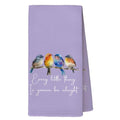 Every Little Thing is Gonna Be Alright Kitchen Towels 16x24 Inch, Sparrow Bird Gifts for Bird Lovers Women, Inspirational Quotes Tea Hand Towels(Purple) - color: Purple