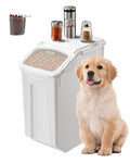 VEVOR Rice Storage Container, 4.5Gallon/20L Capacity Large Dog Food Dispenser Bin, Kitchen Ingredient Grain Cereal Flour Bin, Pet food Containers with Wheels, Measuring Cup, Airtight Lid, 1 Pack - size: 4.5 Gallon*1