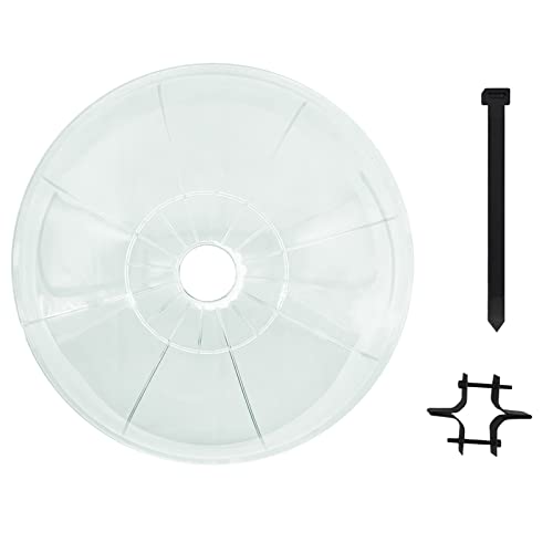 Myard 13 Inches Solid Clear PC Wobbly Squirrel Proof Baffle Deflector for Bird Feeder, Fit up 1.5 Inches + Pole/Post (Upgraded Version)