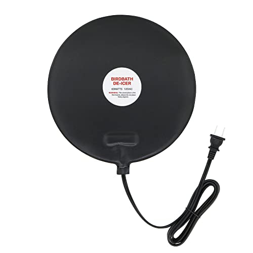 Submersible Bird Bath Heater for Outdoors in Winter, 60w Birdbath Deicer Thermostatic Controller Water Heater with 6Ft Cord for Birdbaths, Chicken, Duck, Livestock, Poulty, Animal, Tank, Buckets