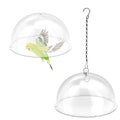 2 Pcs 12 Inch Bird Feeders Cover Clear Round Squirrel Baffle | Bird Feeder Rain Guard with Chains, Dome Protective Cover for Outdoor Hanging