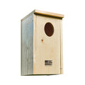 Made in USA, Wood Owl House with Oval Opening, Kestrel Bird Houses for Outside, Easy-to-Install Nesting Boxes for Screech, Boreal, Northern Saw Whet Owls, and American Kestrels - Applewood Outdoor