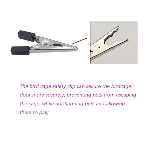 40 Pcs Bird Cage Safety Clips, Iron, Black, 1.89x0.7 Inch, Suitable for Parrots, Hamsters, Guinea Pigs, Rabbits, Lightweight, Anti-Escape