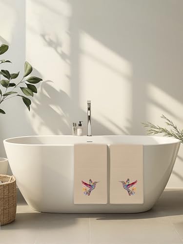 Hummingbird Bathroom Hand Towels for Guest Set of 2, Floral Bird Decorative Kitchen Dish Tea Towel, Decorative Hand Towels, Hummingbird Gifts for Women Unique, Housewarming Gift Idea New Home400 - color: Hummingbird004