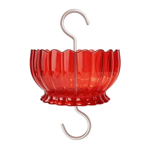 9oz Plastic Ant Moat for Hummingbird Feeder, Vintage Red Daisy Insect Guard | Stainless Hooks, Ruby Floral Buffer, Transparent Nectar Protector, Water Barrier Blocking Bugs, 9 Ounce/270ml Capacity - color: Red, size: 1PC/Pack