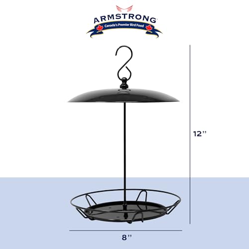 Armstrong Royal Jubilee Granola Stack Feeder, Black, 12 Inches - Durable, Weather-Resistant Hanging Bird Feeder for Granola Stacks & Seed Cylinders - Easy-to-Use Design for Attracting Wild Birds - style: Granola Stack Feeder