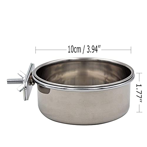 Tfwadmx Bird Feeding Dish Cups Parrot Food Bowl Clamp Holder Coop Cup, 2PCS Bird Cage Water Bowl for Parakeet African Greys Conure Cockatiels Lovebird Budgie Chinchilla
