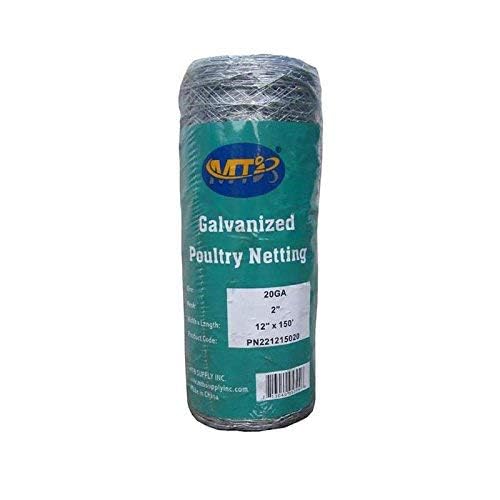 20GA Galvanized Hexagonal Poultry Netting Chicken Wire 12 inches x 150 feet x 2 inches Mesh - size: 12"x150'- 2" 20GA