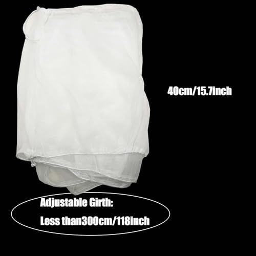Bird Cage Seed Catcher, Large Bird Cage Cover, 75-118'' Universal Adjustable Birdcage Cover Skirt Soft Airy Nylon Mesh Net for Parakeet Macaw African Round Square Cage, White - color: White