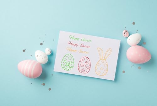 Happy Easter Clear Stamps for Card Making Decoration, Easter Eggs with Bunny Ears Silicone Stamps for Scrapbooking Easter Eggs Hunting Rubber Stamps for Journaling Photo Album Decor
