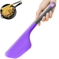 Silicone Omelette Spatula Turner, Flip Fold Omelet Turner, 13Inch | Flexible Egg Flip Tool for Non-stick Pans, Heat Resistant omelette flipper for Kitchen Omelet Pancake Crepes - color: Purple-Wide