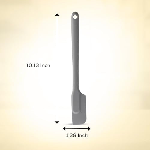 Mrs. Anderson’s Baking Silicone Slim Spatula, Flexible And Nonstick, One-Piece Design, Gray, For Mixing, Folding, Scraping, Baking, And Cooking - color: Gray, size: 10-Inch, Slim