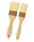 Pastry Basting Brush - Food Grade, No Shedding Natural Bristle, Heat Resistant Wooden Handle, Durable Kitchen Tool for Baking, Cooking, Butter, Egg Wash, Glazing, Oil, Sauce (1" & 1.5")