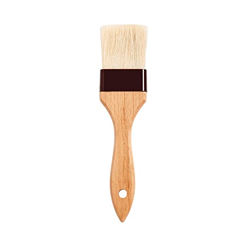 Mrs. Anderson's Baking Solid-Ferrule Natural Boar Bristles Pastry Basting Brush, 2" x 8.25" - size: Single, 2-Inch