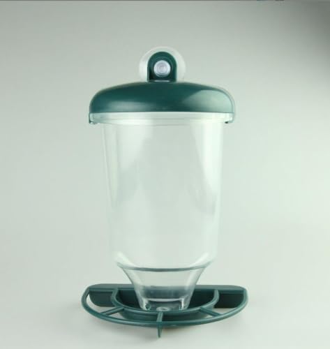 Outdoor Wild Bird Suction Feeder, can be Used for Hanging，with a Large-Capacity 89.8oz Transparent Acrylic Container. It Requires no Batteries and has high Durability