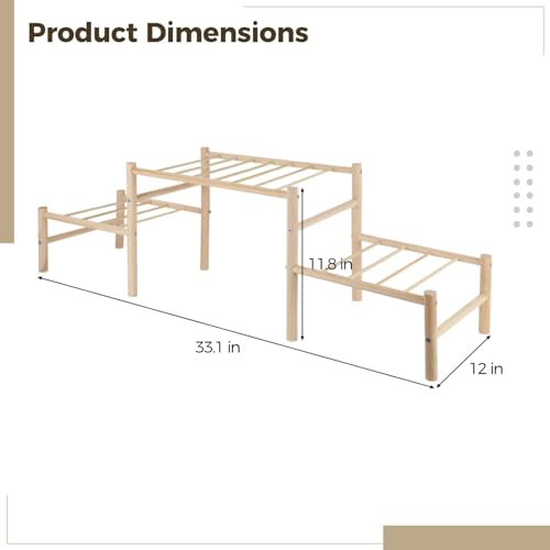 3-Tier Chicken Perch, Wooden Roosting Ladder Stand, 33.1 in Chicken Coop Accessories, Safe & Long-Lasting Hen House Decor, Chicken Tree Jungle Gym for Chickens Hens