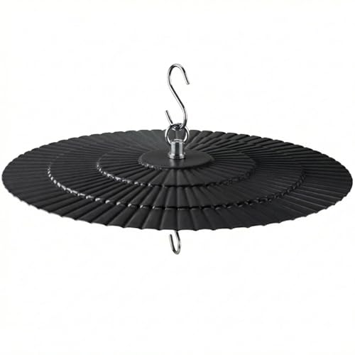 11.5" Metal Bird Feeder Rain Guard - Black | Dome Shield Umbrella Cover - Weather Baffle for Outside Hanging Bird Feeders - color: Black