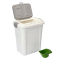 Ashfield & Harkness Airtight Pet Food Storage Container, 23 Qt / 20 Lbs | BPA-free HDPE, slim white/grey design, scoop included, 14.5"x10.5"x17", keeps dry dog & cat food fresh - color: White, size: 20 lbs