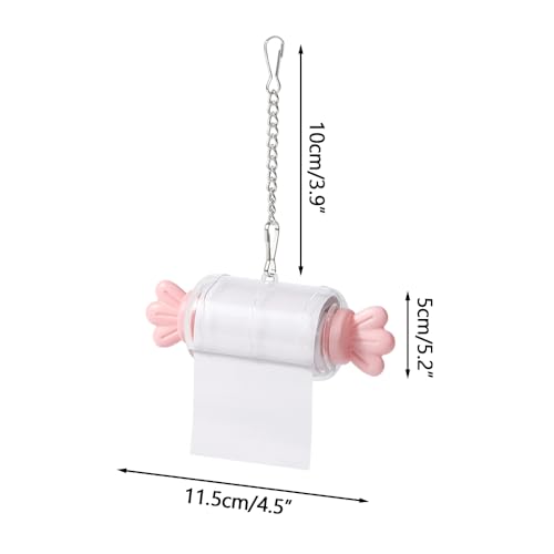 MiOYOOW Parrot Shredding Toy, Bird Foraging Roll Paper Holder with Hanging Chain for Parakeet Cockatiel Conure Lovebird - color: Pink