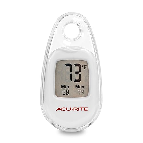 AcuRite Portable Digital Thermometer for Indoor or Outdoor Temperature with Carabiner Clip (00333)