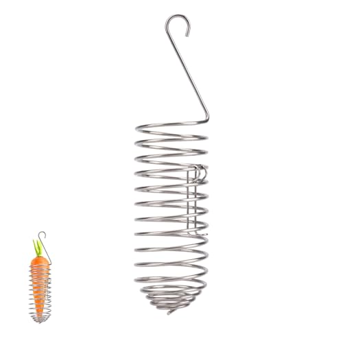 Bird Treats Holder, Stainless Steel Parrot Food Holder Hanging Basket Cage Accessories Bird Foraging Chew Toy Corn Cob Fruit Vegetable Millet Feeder for Macaw Cockatoo Parakeet Canary