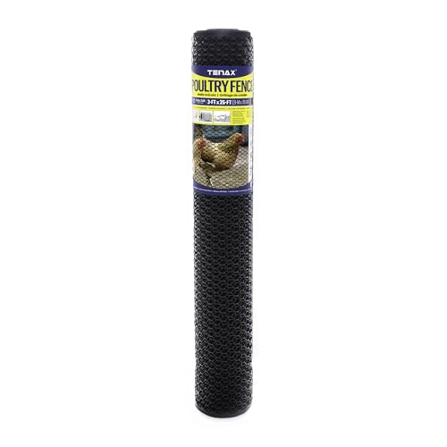 Tenax 2A230090 Poultry Fence 3' x 25' Black Made in USA - color: Black, size: 3-ft x 25-ft