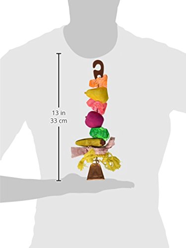 Penn-Plax Bird-Life Fruit Kabob Bird Toy with Bell – Various Textures, Materials, and Colors – Great for African Greys, Medium Birds, and Small Parrots – Large - size: Large