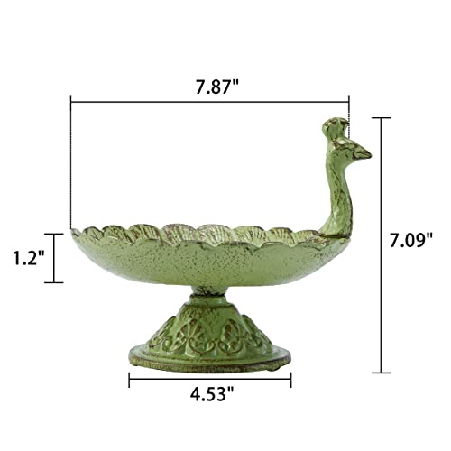 HOUYANG Cast Iron Bird Baths for Outdoors,Metal Bird Feeder,Garden Yard Table Decor | Heavy-duty material suitable for all seasons; also ideal for storing fruit, snacks, and small items indoors. - color: Birdbaths-A