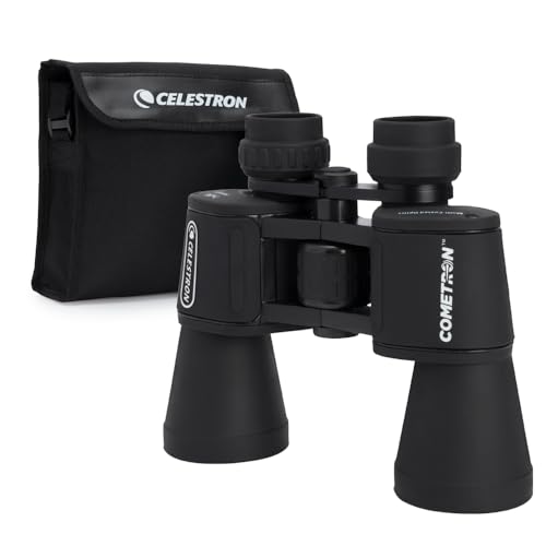 Celestron Cometron 7x50mm Astronomy Binoculars | Wide-Field Astronomy Binocular, Porro Prism, Multi-Coated Optics, Comfortable Handheld, Tripod Adaptable, Carrying Case