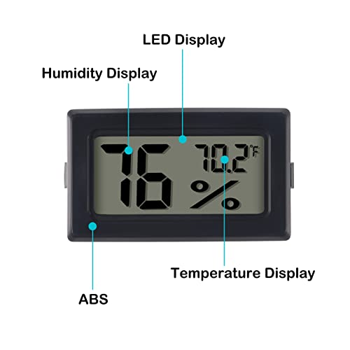 4 Pack Mini Hygrometer Thermometer Digital Electronic Temperature Humidity Meters Gauge Indoor Humidity Monitor LCD Display Fahrenheit (℉) for Greenhouse,Garden,Cellar,Closet,Humidors - color: 4PCS