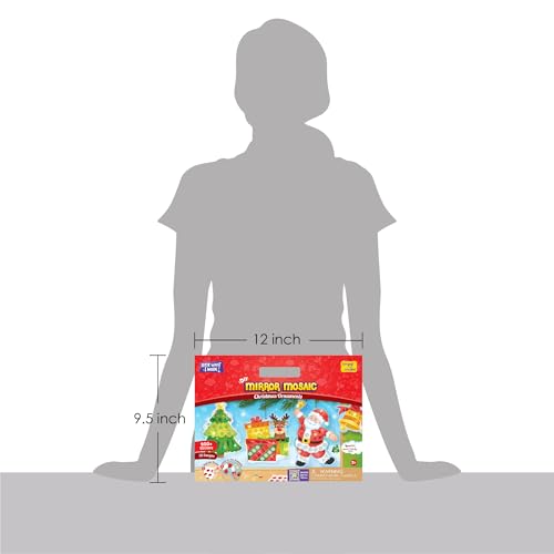 Imagimake Mirror Mosaic - Christmas, 10 Templates, Foil Stickers | DIY Holiday Craft Activity for Kids, Screen-Free Creative Play, Christmas Gift for Girls & Boys Ages 3,4,5,6,7,8 Years Old - style: 5. Christmas