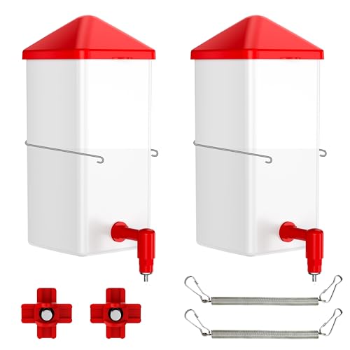 ZenxyHoC Baby Chick Waterer with Nipple Drinker 2 * 0.26 Gal (White) | Versatile- and Horizontal Nipple Drinkers for Chick Flocks - color: White, size: 2 x 0.26 Gal