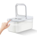 TBMax Rice Flour Storage Container with Automatic Flip-up Lid 13 Lbs | 6.5 Qt, Short and Narrow Food Storage Flour Bin for Kitchen Drwer Organization, Pet Dog Cat Food Storage Container
