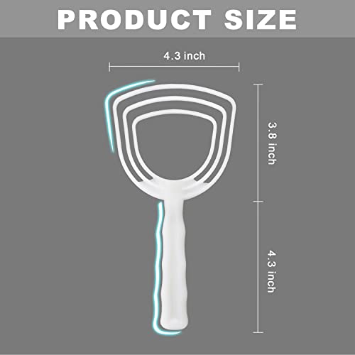 BOLEXION White Poly Bone Dust Scraper, Meat & Fish Scraper, 2 Pack | Removes bone & meat,Sturdy White Poly,Square head for even scrape,Ergonomic, non-slip,For home & catering.