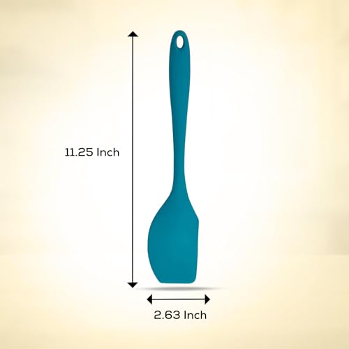 Mrs. Anderson’s Baking Silicone Scraper Spatula, Flexible And Nonstick, One-Piece Design, Turquoise Blue, For Mixing, Folding, Scraping, Baking, And Cooking - color: Turquoise, size: 11.25-Inch, Scraper