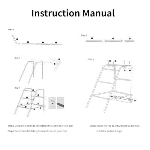 VINGLI Chicken Roosting Bars, Chicken Coop Roosting Perch, Roosting Ladder for Hens, Easy to Assemble for Backyard Poultry (19.3" L x 42" W x 39.4" H) - size: 19.3"L x 42"W x 39.4"H