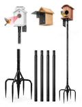 Bird Feeder Pole & Birdhouse Pole with Squirrel Baffle - 76 Inch Heavy Duty 1-Inch Diameter Metal Mounting Kit for Smart Bird Feeders, Patio & Garden (76in Pole) - size: 76in pole