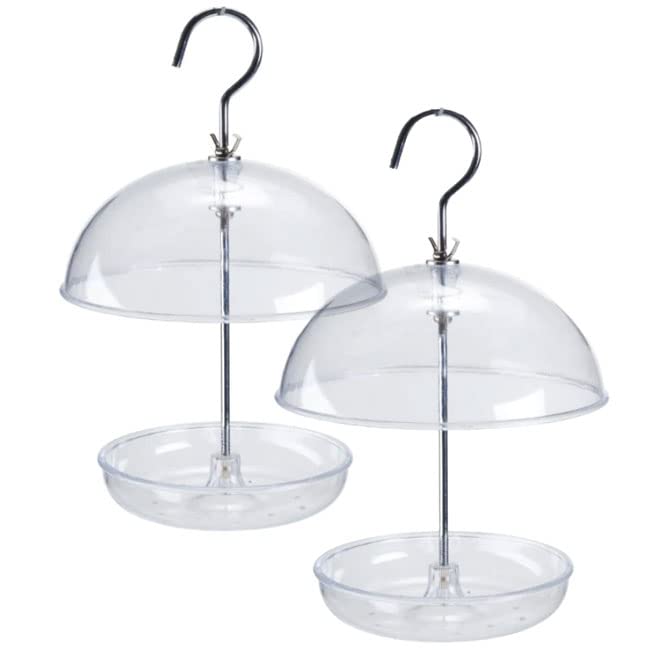 Clear Domed Platform Bird Feeders, Pack of 2