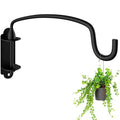 Plant Hook,12 Inch Plant Hanger Bracket Heavy Duty Wall Mounted Hooks for Hanging Bird Feeder, Flower Bracket, Anti Rust Metal Lanterns - color: Black, size: 12in 1Pack