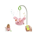 Baby Hanging Flying Bird Musical Toys for Stroller Car Seat Crib Play Gym | Ages 0-36 Months, Tummy Time, Sensory Music Toys, Plush with Clamp, Boys and Girls, Flapping Wings Bee/Birds Toy - color: Pink Pig