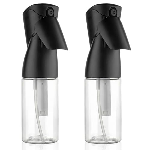 Spray Bottles 250ml/8.5oz 2 Pack Continuous Spray Bottle, Black | For Hair, Refillable, Fine Mist Sprayer, Water Spray Bottles For Cleaning Kitchen Hair Care Skin Toner - style: B-black 2PCS