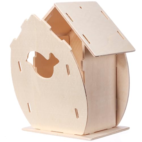 Outus 12 Pcs 5 × 7 Inch DIY Wooden Birdhouse Kit for Kids, Art Painting Bird House Craft Kit Unfinished Bird House Craft for Easter, Kids with Butterfly Sticker Gift 4 Shapes Summer Arts (Exquisite) - style: Exquisite