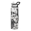 White Skull 32 oz Water Bottle - Clear Tritan, BPA-Free, LeakProof with Carry Strap for Sports, Gym & Outdoor Activities - color: C109