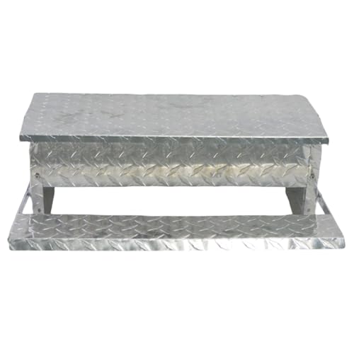 Treadle Large Poultry Feeders Aluminium Automatic Chicken Feeder No Waste Rat Proof Trough with Weatherproof Lid for Duck Fowl 18 lbs Capacity - size: 22.4"×13.5"×7.3" 18lbs