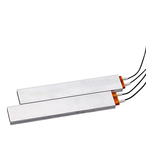 PTC Heating Element 2pcs 12V/220V/110V Thermistor Heater Constant Temperature Thermostat Heater Plate (Black-12V)