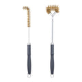 SUNRISE Fryer Brush with Long Handle (Brass with Plastic Handle, L and Double Brush) - color: Brass With Plastic Handle, size: L and Double Brush