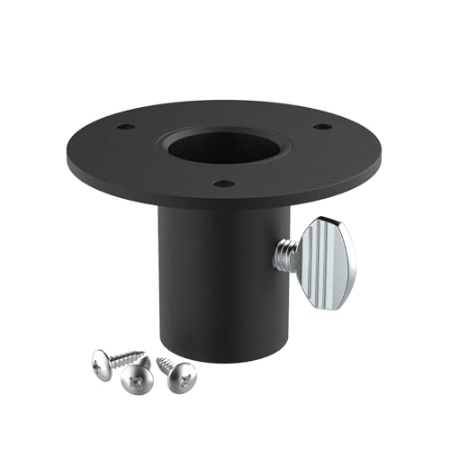 1" Bird Feeder Pole Mount Flange 1202 with Hardware Kit, Steel | Tray Feeders Round Pole Mounting Adapter Flange Bracket, Bird Box Bird House Feeder or Platform on Pipes Poles