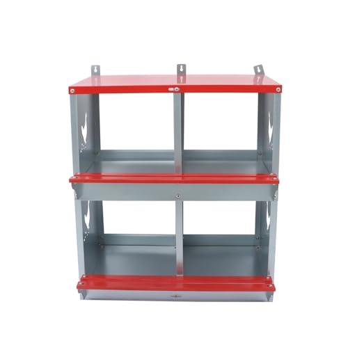 HOSTIC Chicken Nesting Boxes 4 Compartment Metal Poultry Nest Box Wall Mount for Chickens Hens Ducks Large Vented Holes