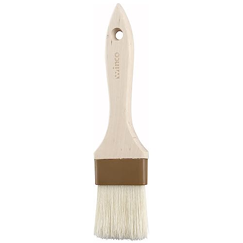 Winco 2" Boar Bristle Basting Brush | Durable Bristles, Basting, Glazing, Marinades, Butter and Pastry Prep, Shed resistant - size: 2", style: Flat