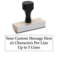Infusion Custom Text Traditional Wood Stamp with Plastic Handle, 1" x 3" - size: 1" x 3"